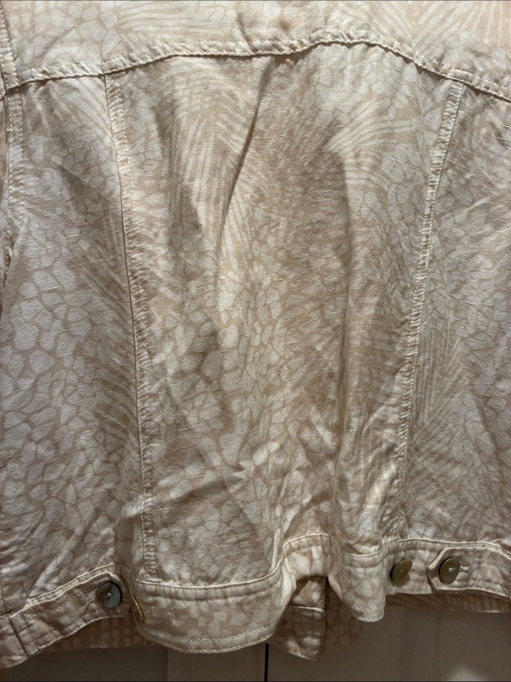 Ruby Rd. Cream Patterned Button-Front Jean Jacket - Picture 8 of 10